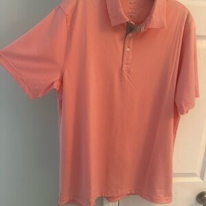 Nike Dri Fit Men's Coral Stripe Performance Fabric Polo Shirt - size Large